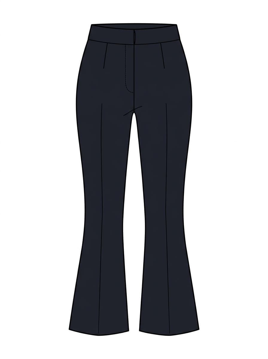 Ink kick-flare trouser coloured sketch