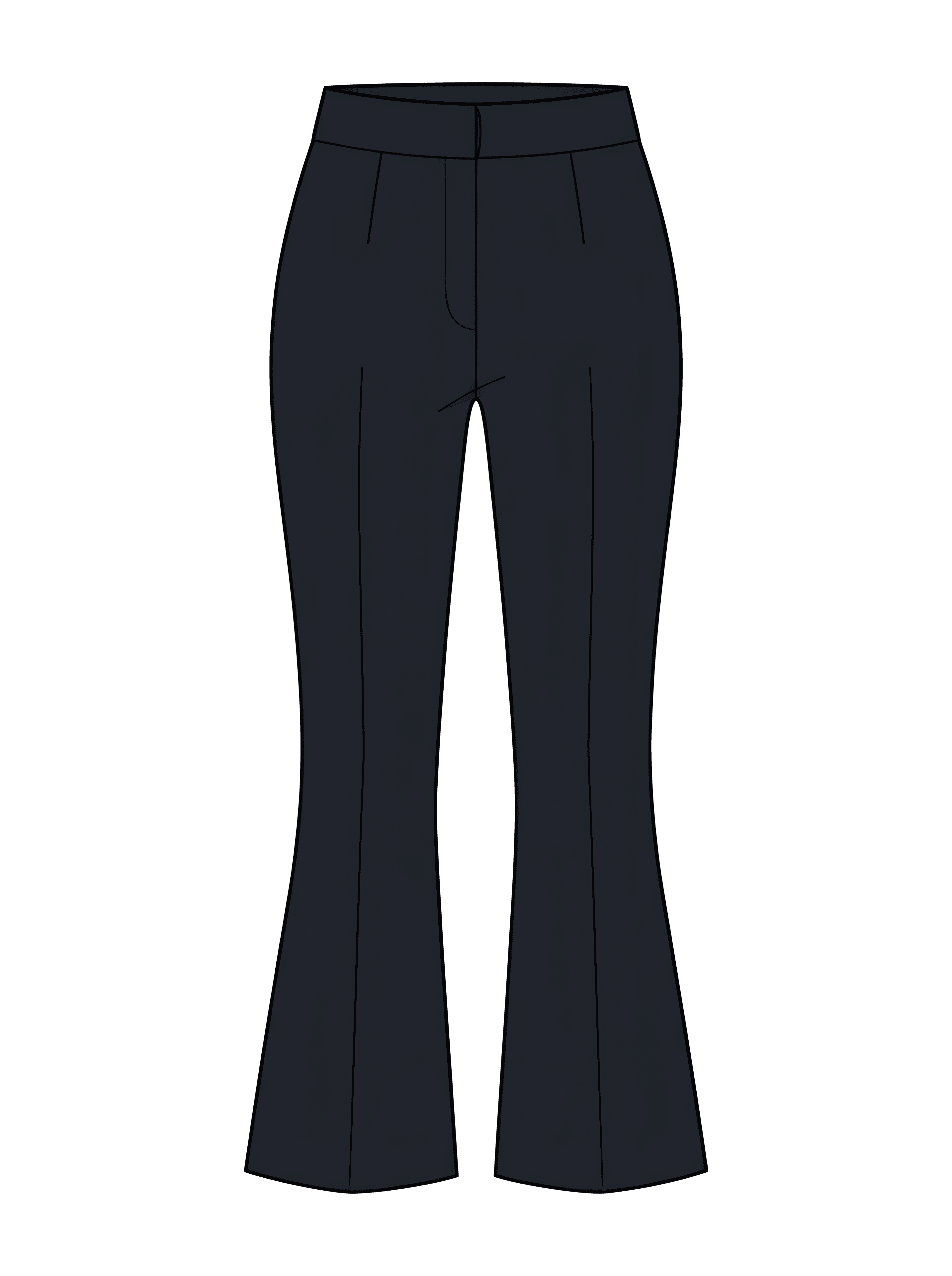 Ink kick-flare trouser sketch