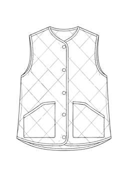 Quilted liner gilet flat