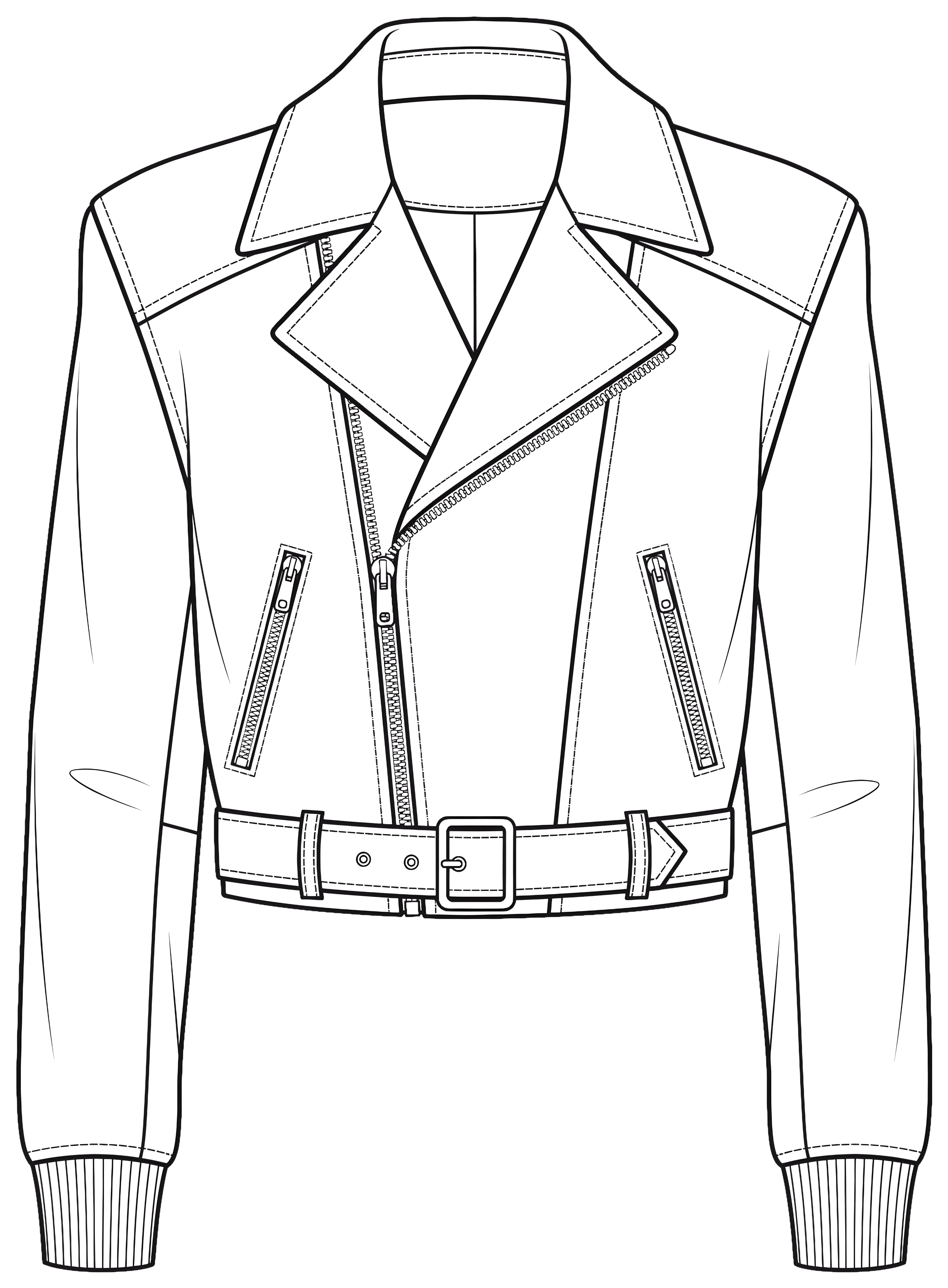 Line drawing of the cropped pilot jacket