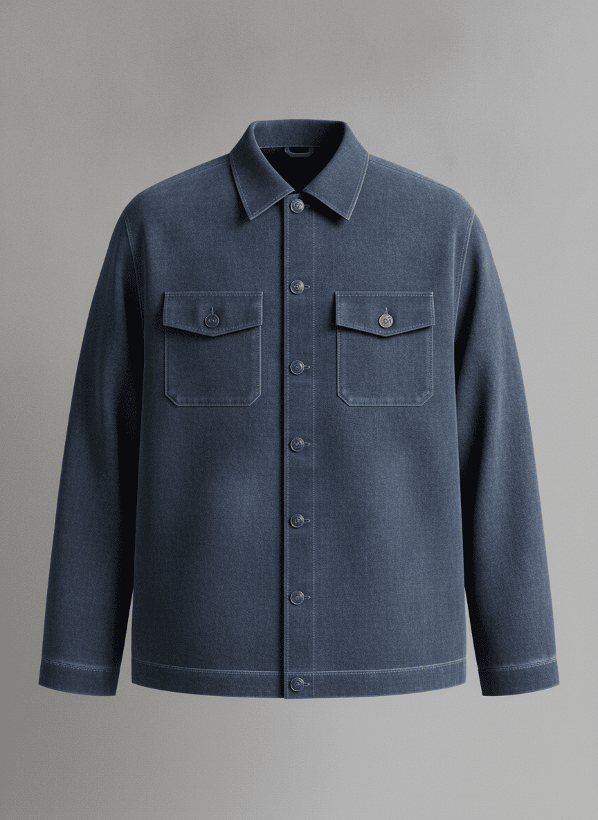 Photoreal mockup of a boxy chore jacket