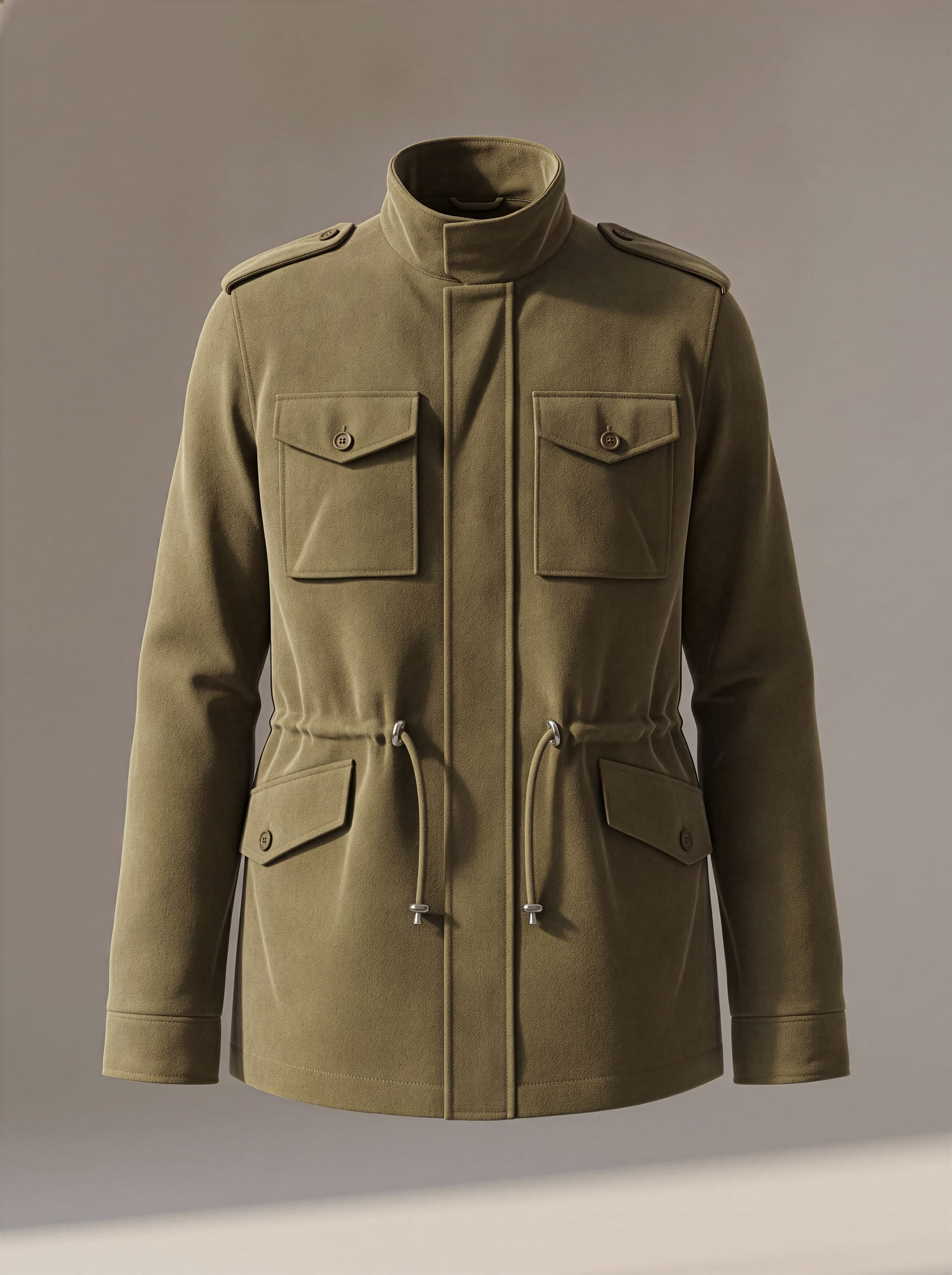 Photoreal utility field jacket mockup
