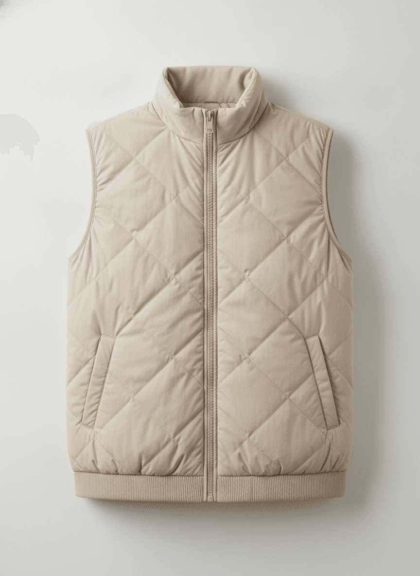 Photoreal quilted liner gilet mockup