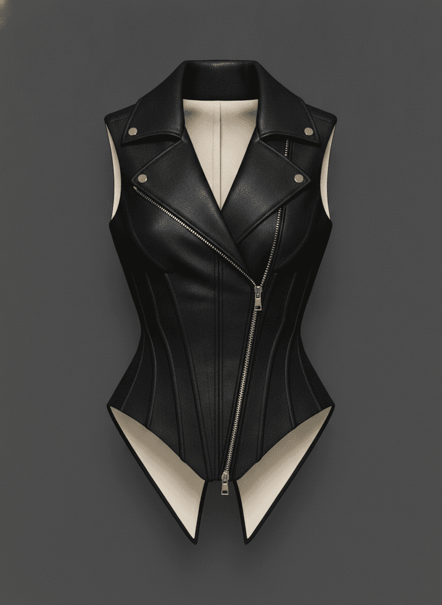 Photoreal sculpted leather waistcoat mockup