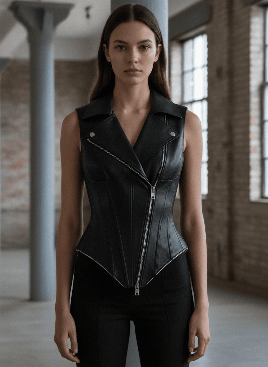 Photoreal sculpted leather waistcoat mockup